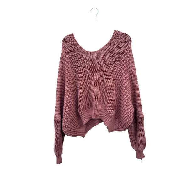POL oversized chunky sweater size large academia comfy boho collegiate western - Picture 3 of 7